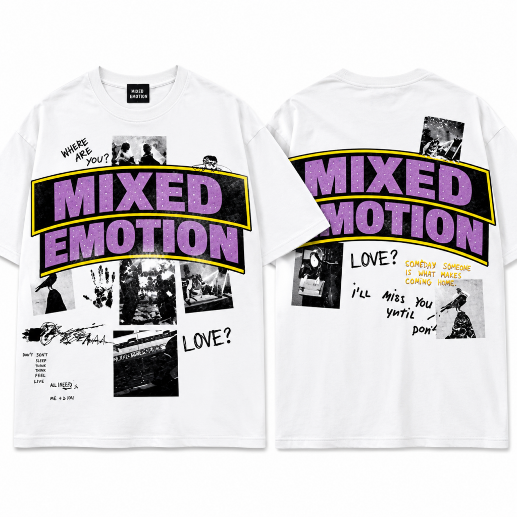Mixed Emotion Collage Graphic T-Shirt