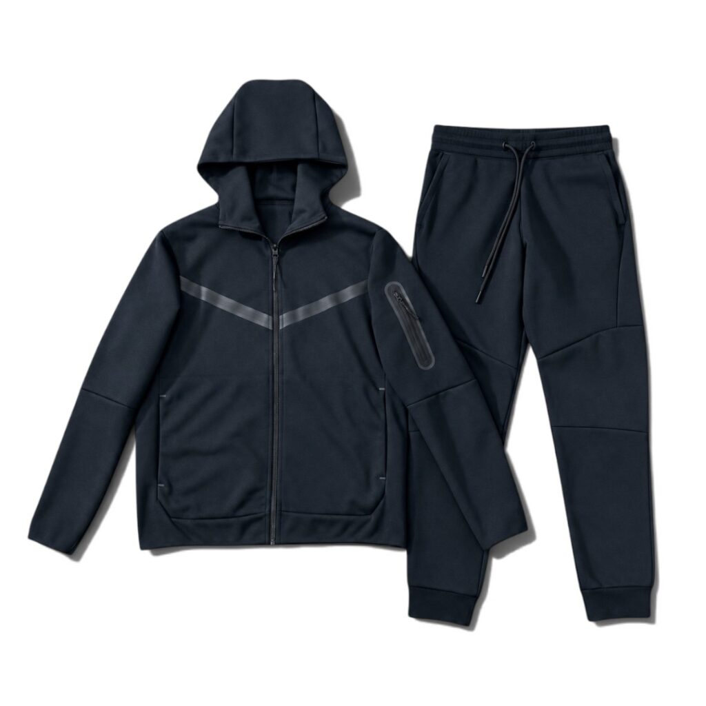 Nike Tech Fleece Tracksuit Full Set – Black | Hooded Jacket + Jogger Pants