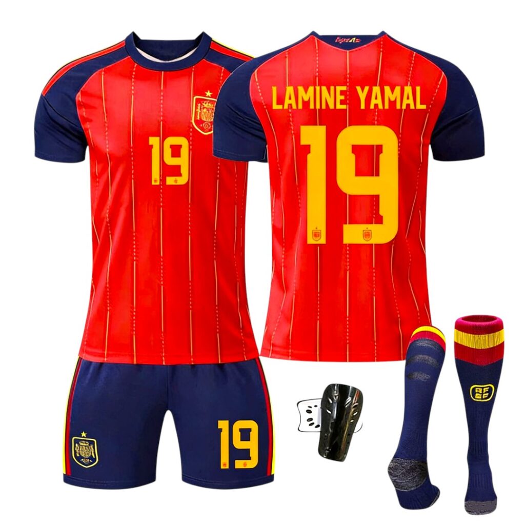 Spain Football Kit – Lamine Yamal No. 19 | Adults & Kids