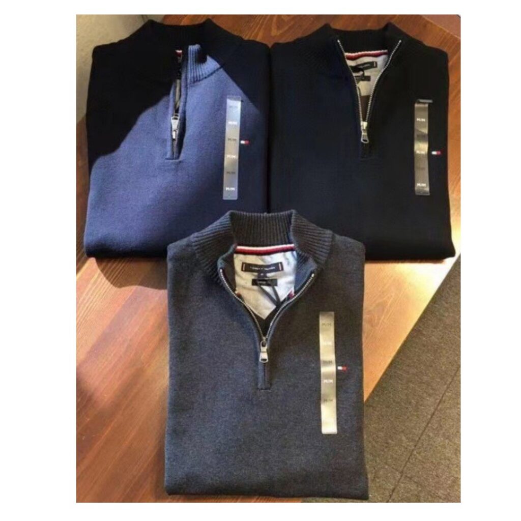 Tommy Men's Casual Half-Zip Cotton Sweater