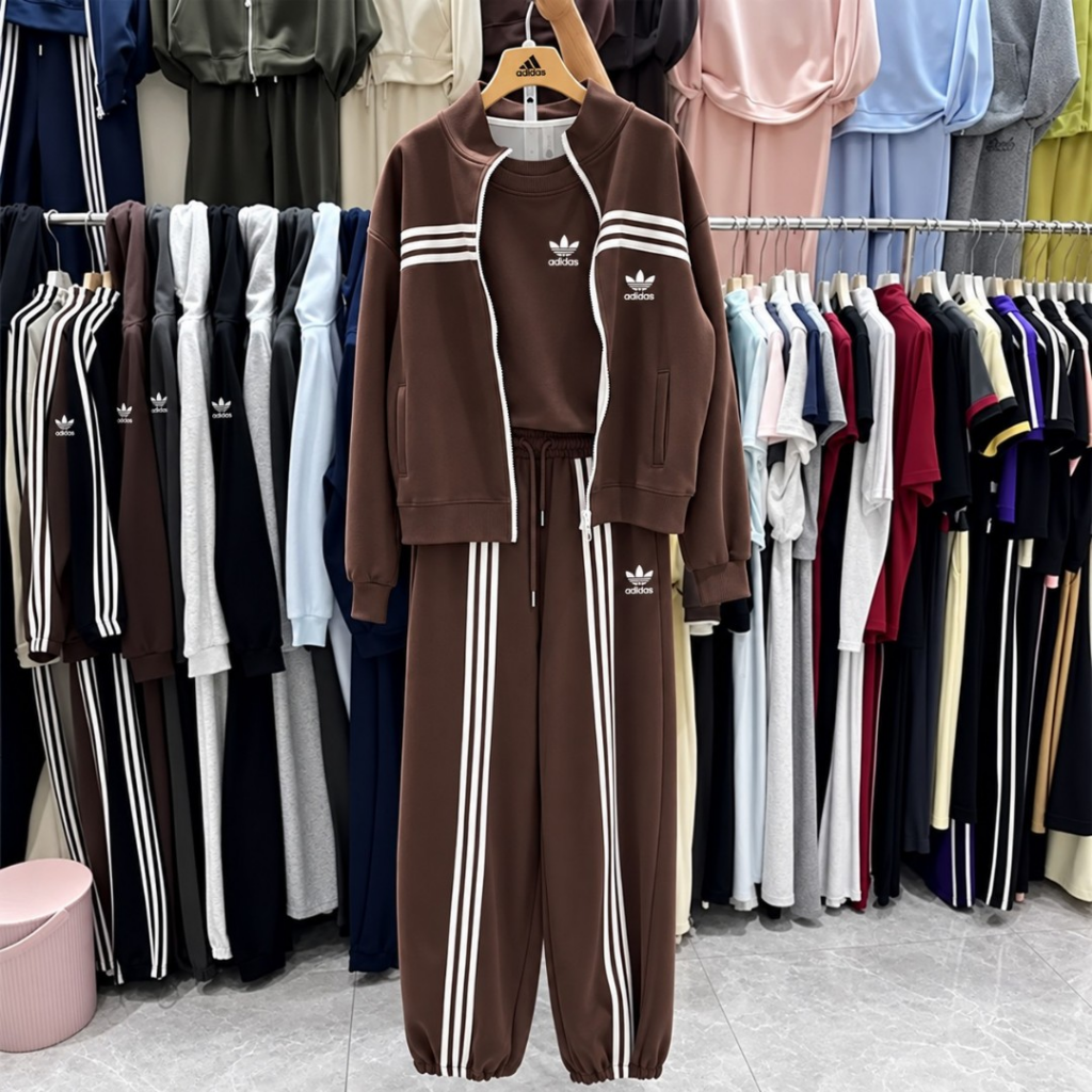 Adidas Women’s 3-Piece Tracksuit Set – Zip-Up Jacket, Pants & Inner Top 2